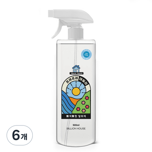 프레프레 데일리 무색 무향 실내 탈취제, 500ml, 6개