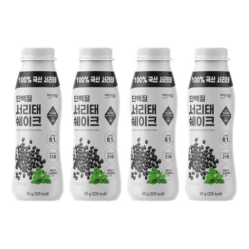 비단식당 한끼식사 단백질 서리태쉐이크, 50g, 4개