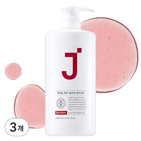 제이숲 피토 콜라겐 탈모샴푸 프레쉬 허브향, 1L, 3개