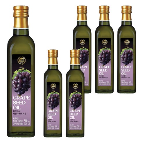 해표 더프레시 라만차 포도씨유, 500ml, 6개