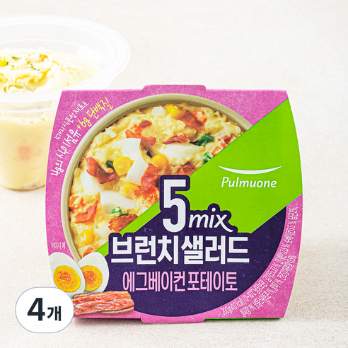 풀무원 5mix 브런치 샐러드 에그베이컨 포테이토, 200g, 4개