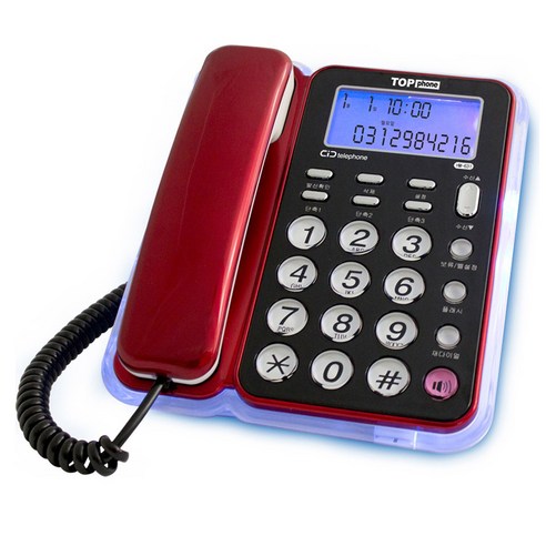 한창탑폰 무드램프 LED라이팅 발신자표시 유선 전화기, HM-631