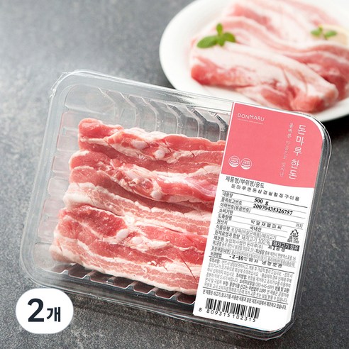 돈마루 한돈 칼집 삼겹살 구이용(냉장), 500g, 2개