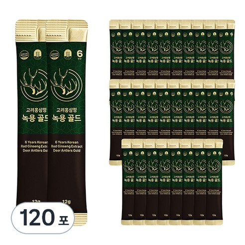 풍년보감 6년근 고려홍삼정 녹용 골드 벌크포장, 12g, 120개