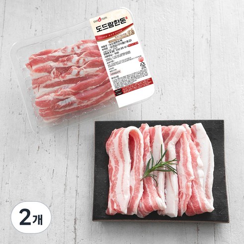 도드람 한돈 1등급 삼겹살 구이용(냉장), 500g, 2개