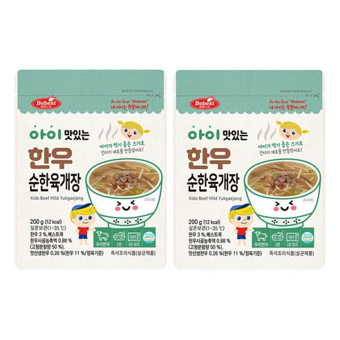 베베스트 아이 맛있는 한우 순한 육개장, 200g, 2개