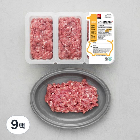 도드람한돈 돼지 뒷다리 스마트팩 1등급 다짐육 (냉장), 200g, 9팩
