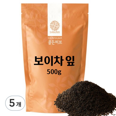 골든허브 보이차 잎, 500g, 1개입, 5개