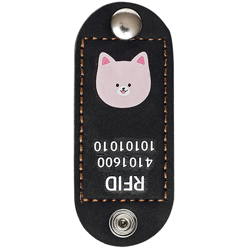 뽀시래기 강아지 동물등록 RFID 외장인식칩 가죽형 인식표, 10