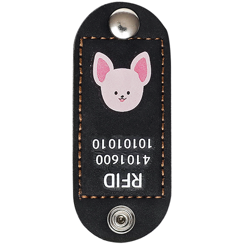 뽀시래기 강아지 동물등록 RFID 외장인식칩 가죽형 인식표, 11