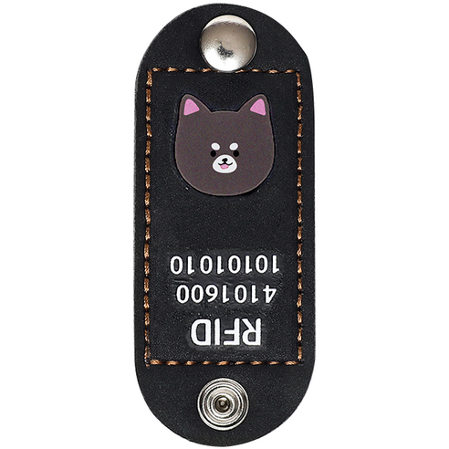 뽀시래기 강아지 동물등록 RFID 외장인식칩 가죽형 인식표, 2