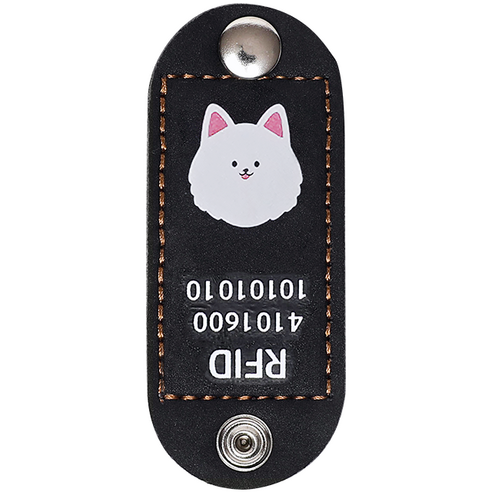 뽀시래기 강아지 동물등록 RFID 외장인식칩 가죽형 인식표, 16