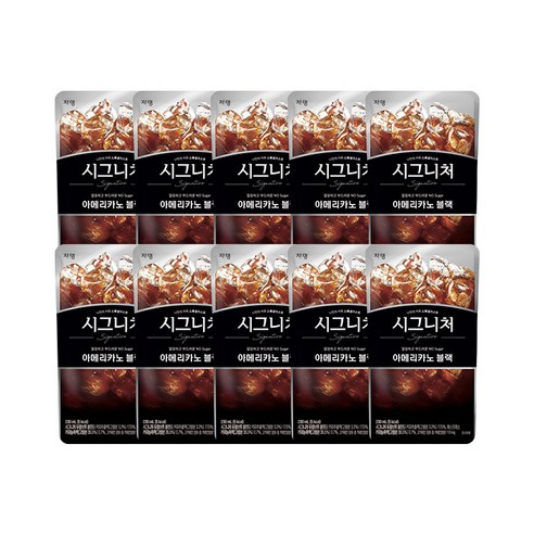 시그니쳐 아메리카노 블랙, 230ml, 10개