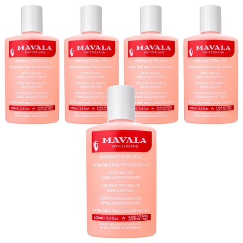 마발라 엑스트라 네일 폴리쉬 리무버 핑크, 100ml, 5개