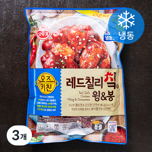 오뚜기 오즈키친 레드칠리 치킨 윙봉 (냉동), 350g, 3개