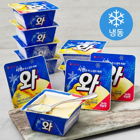 롯데제과 와 아이스크림 (냉동), 190ml, 16개 190ml × 16개 섬네일