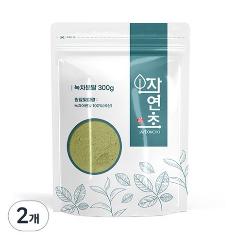 자연초 녹차분말, 300g, 2개
