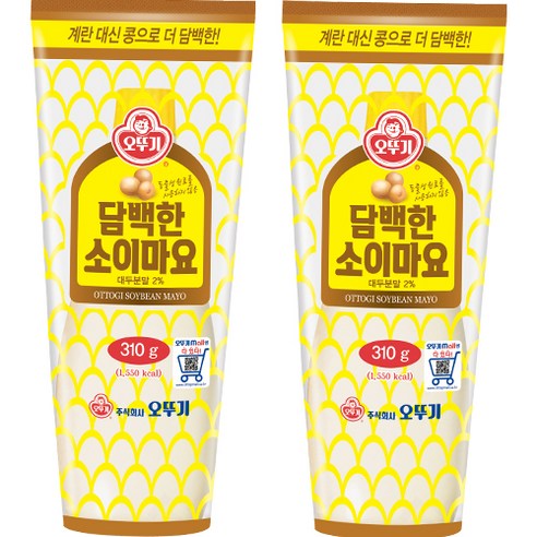 오뚜기 담백한 소이 마요네즈, 310g, 2개