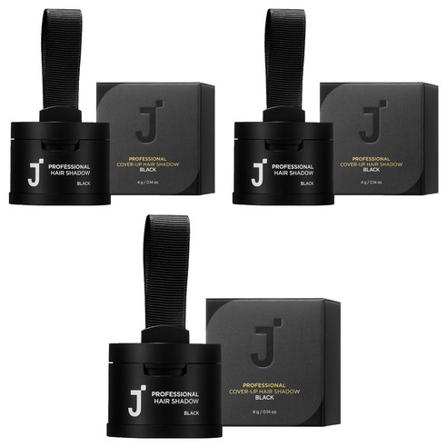 제이숲 프로페셔널 커버업 헤어 섀도우 4g, 블랙, 3개