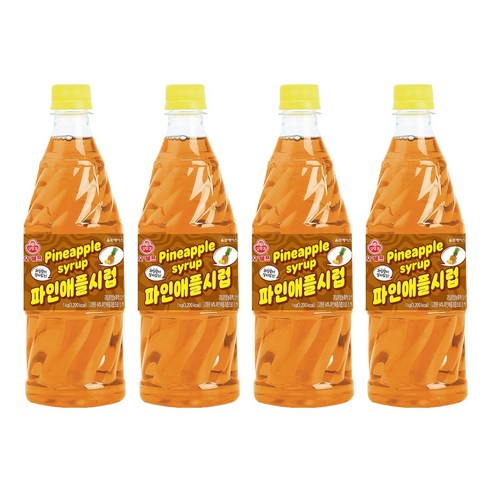 오쉐프 파인애플시럽, 1kg, 4개