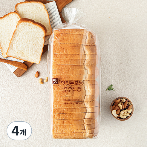 아워홈 맛있는 모닝 우유식빵, 720g, 4개