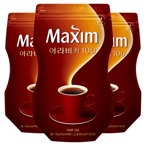 맥심 아라비카 100, 150g, 1개입, 3개
