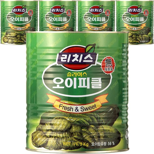 동서 리치스 슬라이스 오이피클, 3kg, 5개