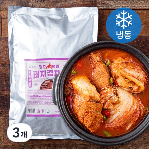 청춘불판 돼지김치찜 (냉동), 1kg, 3개