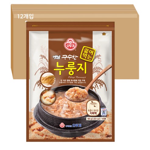 오뚜기 구수한 끓여먹는 누룽지, 900g, 12개