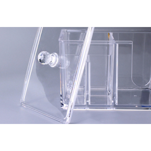 ANTBNT 크리스탈 아크릴 화장솜 케이스: 흩날리는 화장솜, 깔끔하게 정리하고 위생적으로 보관하세요!