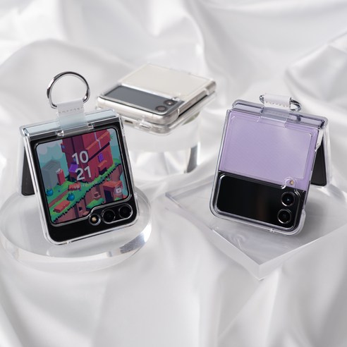 갤럭시 Z 플립을 위한 보호적이고 스타일리시한 아이몰 슬림핏 링 그립 팔레트 휴대폰 케이스