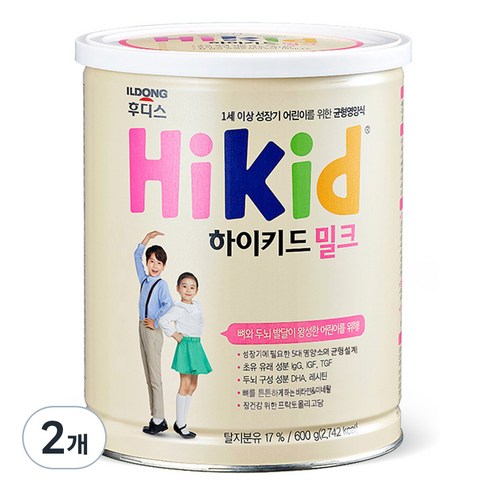 일동후디스 하이키드 우유 600g, 2개 세트
분유/어린이식품 일동후디스 하이키드 우유 600g, 2개 세트
분유/어린이식품