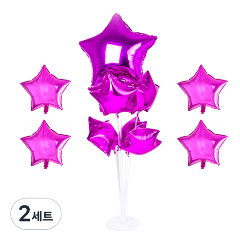 파티쇼 풍선꽂이장식세트 70cm, 별푸치샤, 2세트