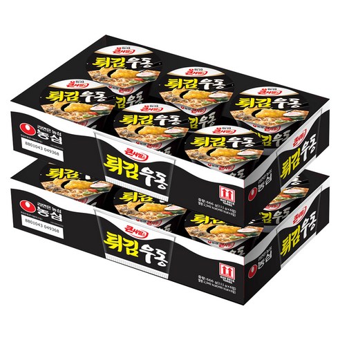 농심 튀김우동 큰사발면 111g, 12개
