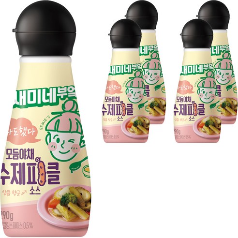 새미네부엌 모듬야채 수제피클 소스, 290g, 5개