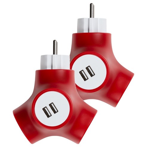 파워존 테트라포드 USB 오리지널 멀티탭 2구 PA-GEK-02SU2, 2개, 13cm, 메이플레드