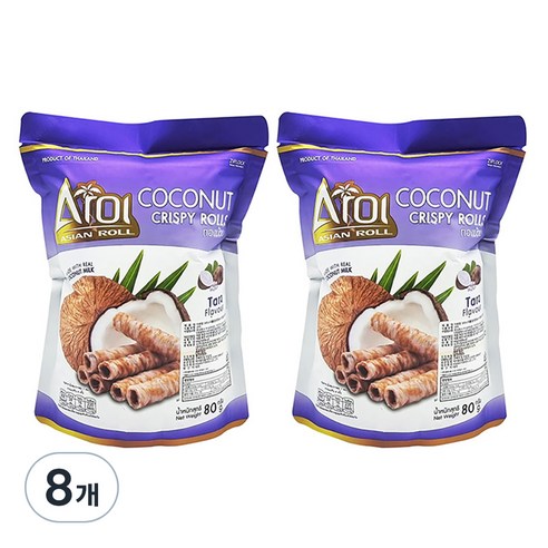 아로이 코코넛롤 크리스피롤 타로향, 80g, 8개