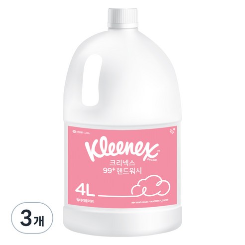 크리넥스 99+ 거품형 핸드워시 워터리플라워향, 4L, 3개