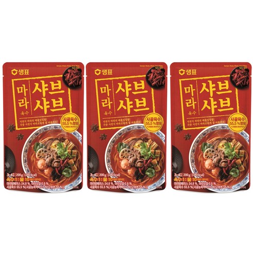 샘표 마라 샤브샤브 육수, 200g, 6개