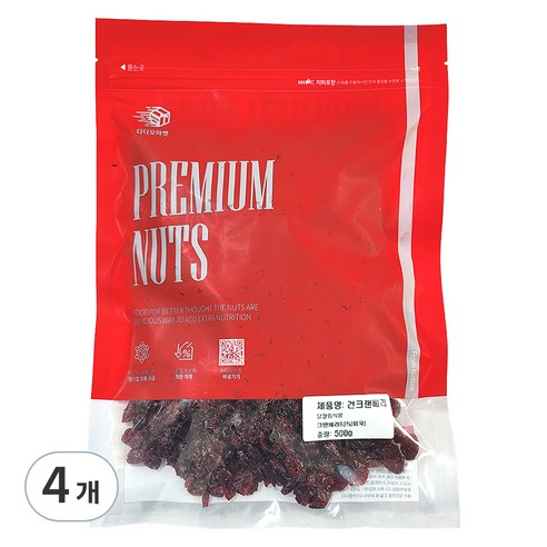 다다모마켓 건크랜베리, 500g, 4개