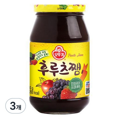 오뚜기 후르츠쨈, 500g, 3개