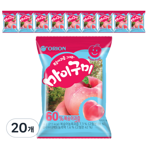 마이구미 복숭아맛, 66g, 20개