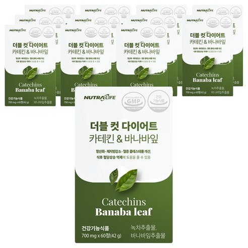 뉴트라라이프 더블 컷 다이어트 카테킨 앤 바나바잎, 60정, 12개