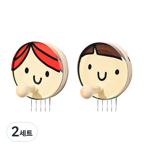 꼭꼬핀 아트 꼭꼬핀 부착형 2종 세트, 딸, 아들, 2세트