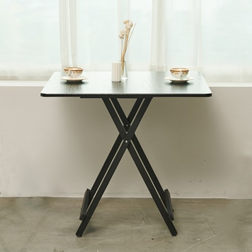 픽차 접이식 식탁 테이블 80x80cm, 블랙