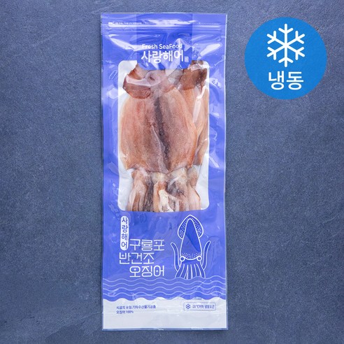 사랑해어 구룡포 반건조 오징어 (냉동), 550g, 1개