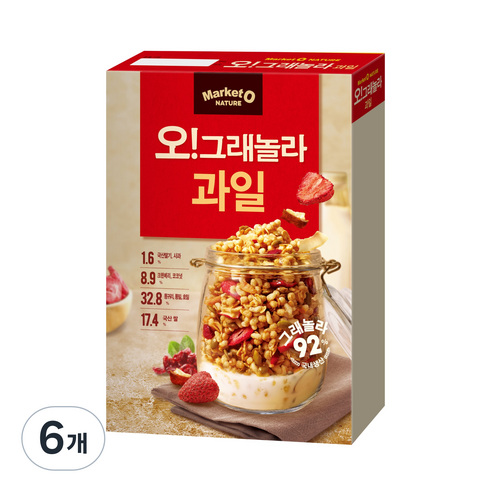 마켓오 오그래놀라 과일 시리얼, 330g, 6개