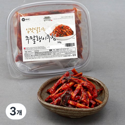 일미식품 입맛살리는 무말랭이 무침, 500g, 3개