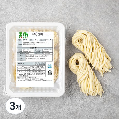 젠미 생 칼국수면, 564g, 3개