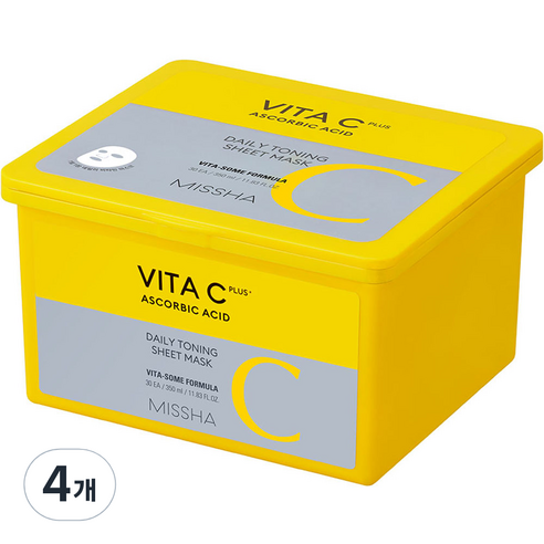 미샤 비타씨플러스 데일리 토닝 시트 마스크, 30개입, 4개